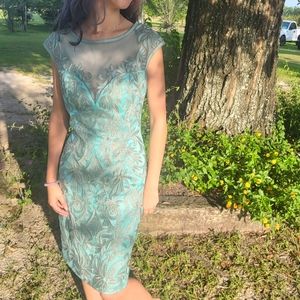 Nwt seafoam green sue wong dress